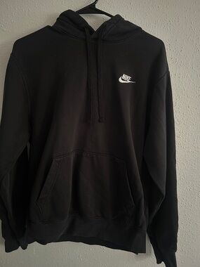 Nike Black Hoodie with White Swoosh Logo